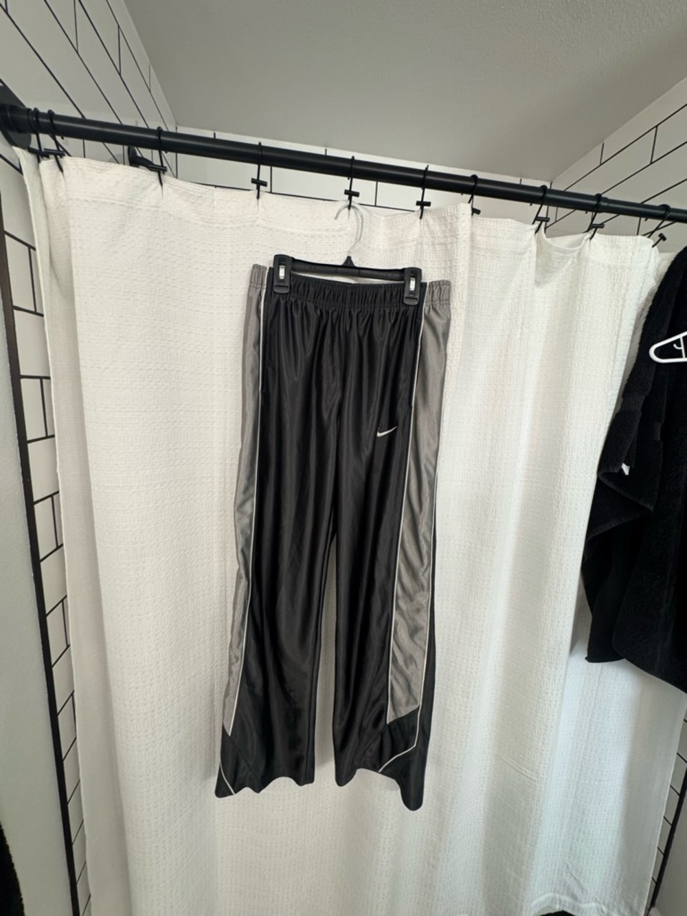 Nike Black Track Pants with White Piping